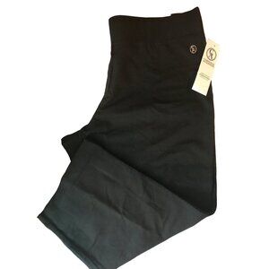 Christine Alexander 2X Black Cotton Capri Sweat Pant Track Exercise Dance Gym Yo